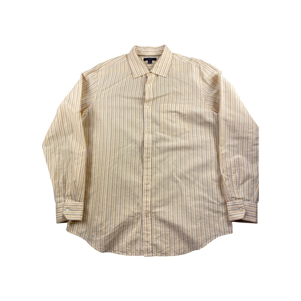 Banana Republic Classic Mens‎ XL Linen Cotton Striped Button Down Shirt